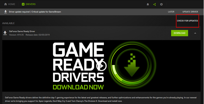 graphics card driver update