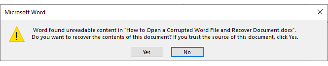 How to Open a Corrupted Word File and Recover Document