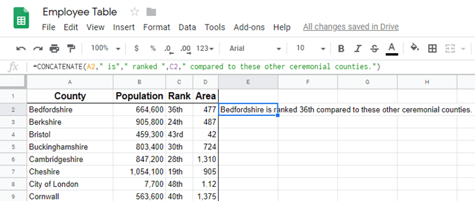 How to Use the CONCATENATE Function in Google Sheets image 4
