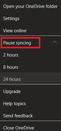 how to stop syncing onedrive