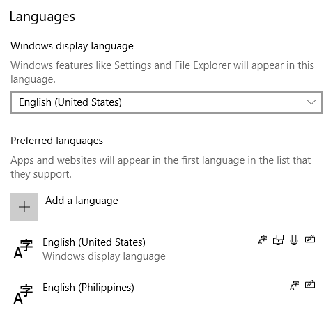 preferred language