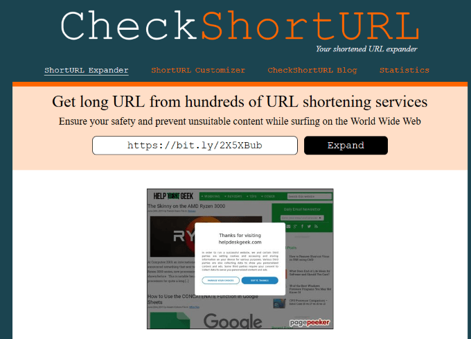 How do you check a tinyurl is safe?