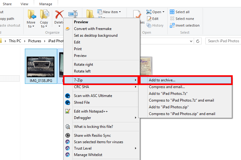 encrypt using 7zip