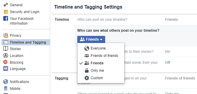 facebook tagged photo privacy settings