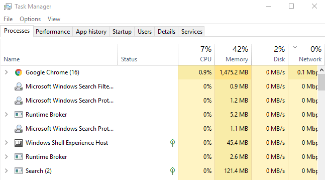 windows 10 show processes from all users