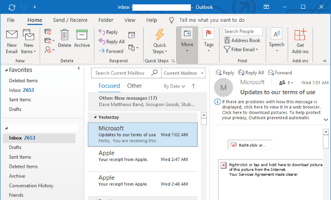 inoltra email in Outlook 07