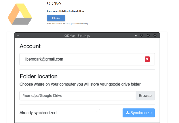how to sync ubuntu to your google drive