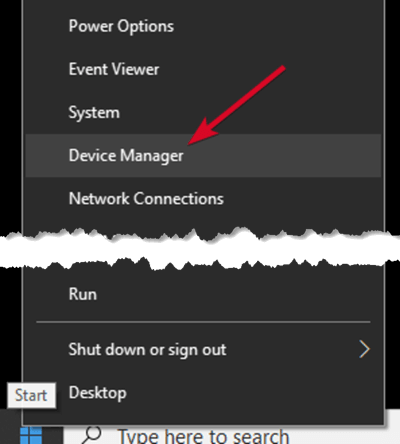 opening the device manager in windows