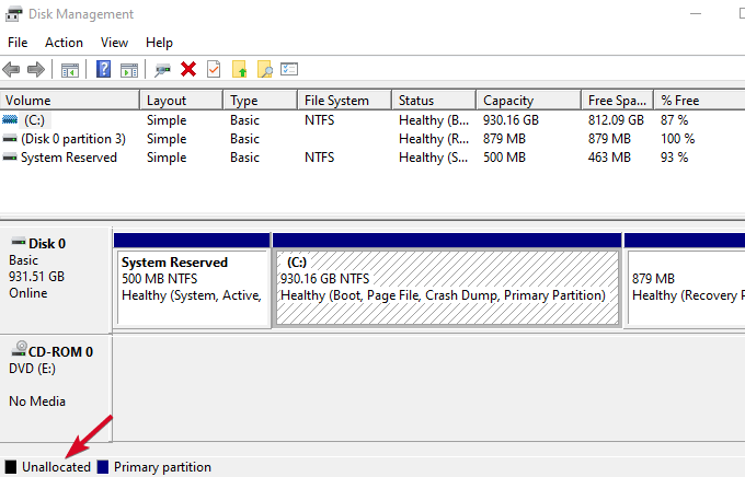 creating new simple volume in disk management tool