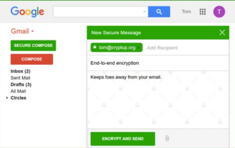 encrypt gmail attachments