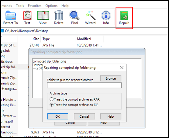 open winrar zip file