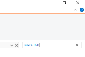 custom search size