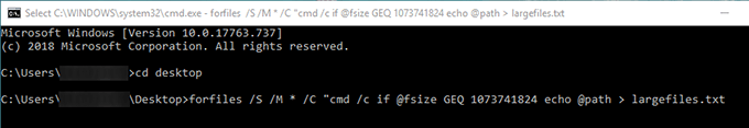 find large files cmd