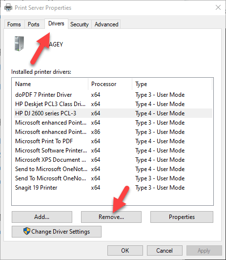 Remove or Uninstall a Printer Driver from Windows 10 image 8