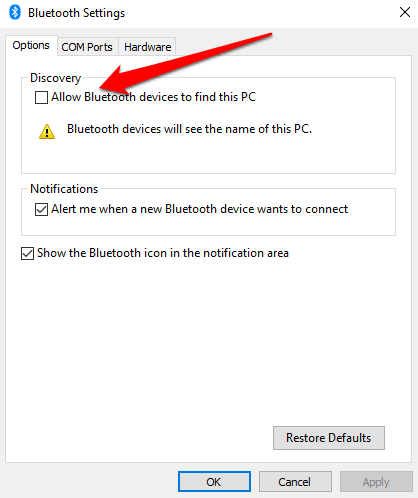 windows 10 bluetooth not discovering