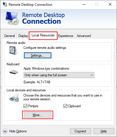 right-click on microsoft remote desktop for mac