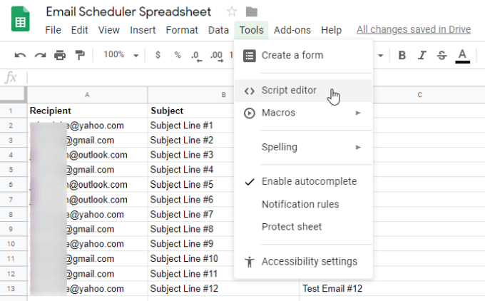 google schedule email to send later