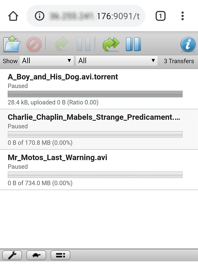 Using the Transmission Web Interface - 62