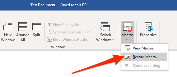microsoft word page view options