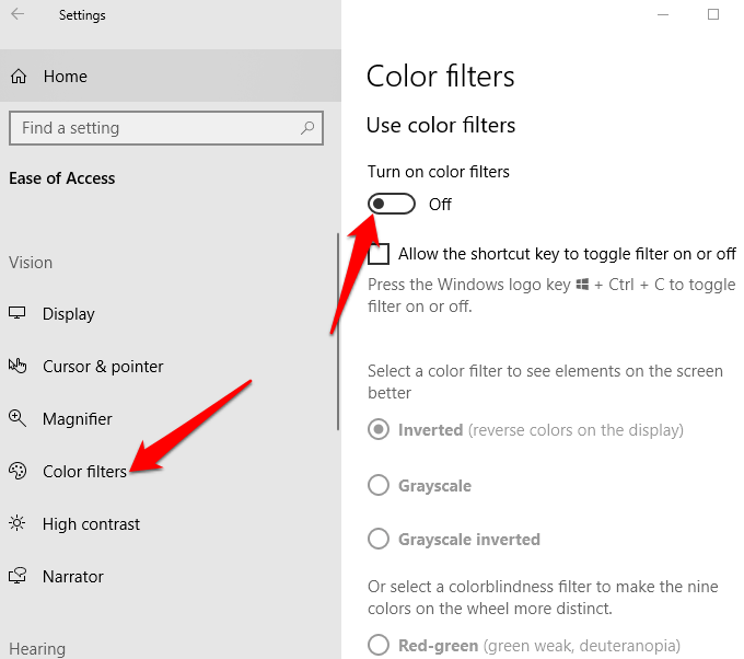 Inverting Colors on Windows 10 using Color Filters and Magnifying App