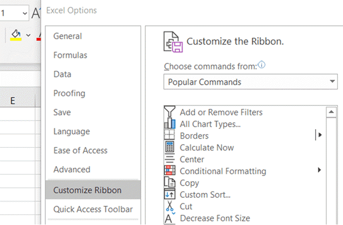 customize ribbon