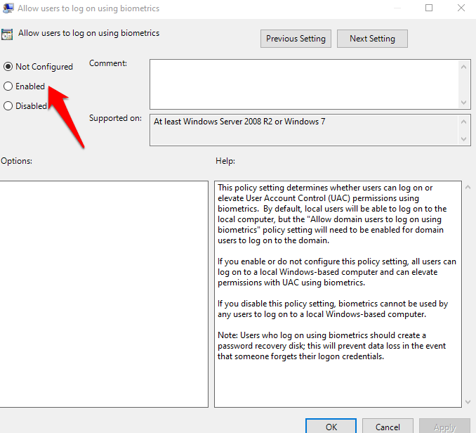 Why cant I set up Windows Hello fingerprint?