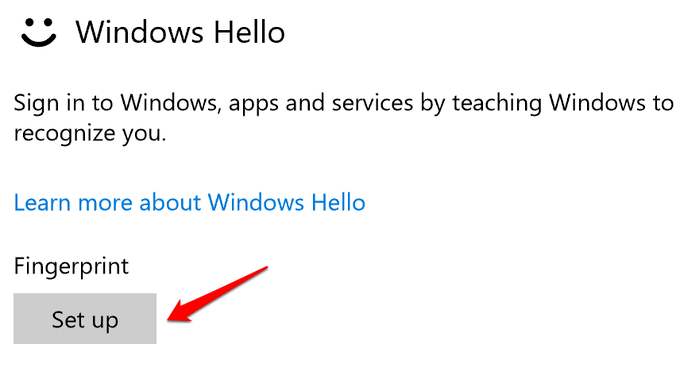 Why cant I set up Windows Hello fingerprint?