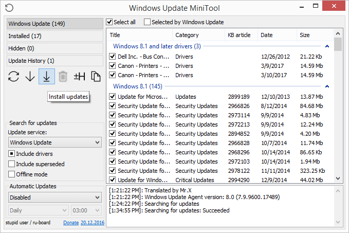 Windows program updater