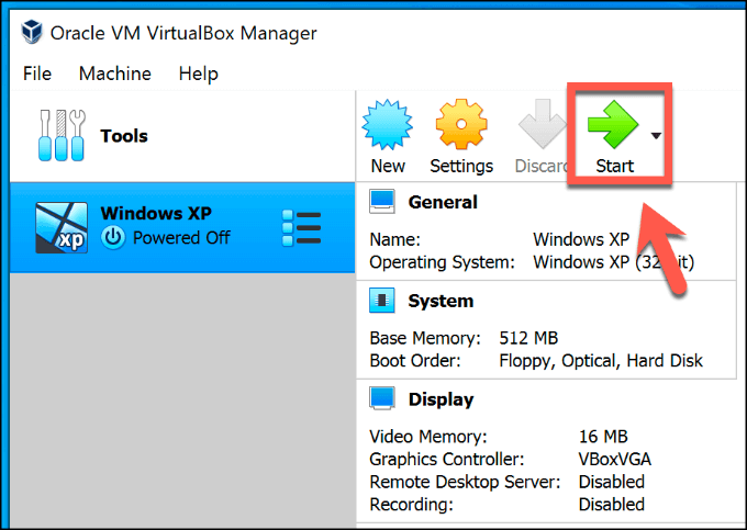 oracle vm virtualbox windows xp image