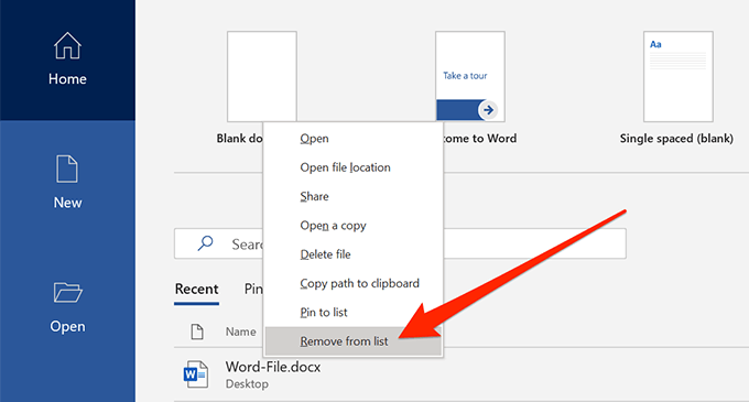 How to Clear Recently Opened File List in Word image 2