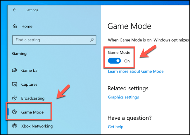Optimize game settings