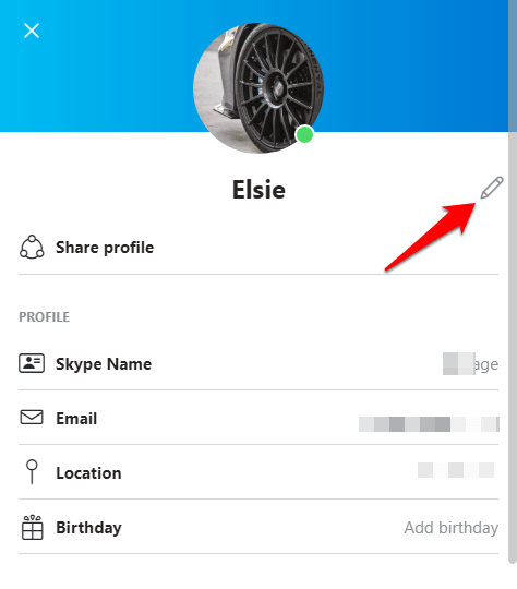 change my profile picture on skype for mac