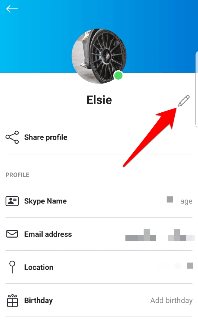how to change skype name in mobile