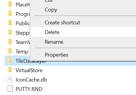 delete tiledatalayer folder