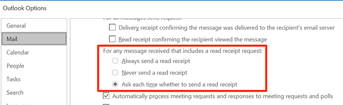 outlook delivery receipt not working