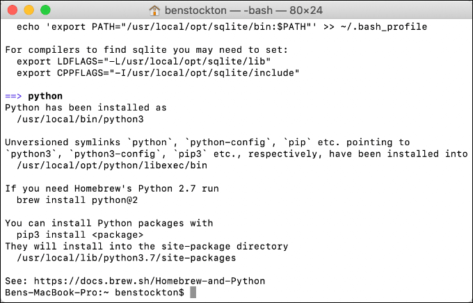 how to install python on mac termina