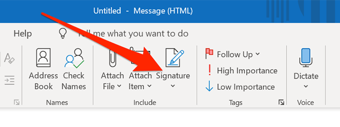 signature in outlook