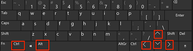 rotate screen windows 10 shortcut key