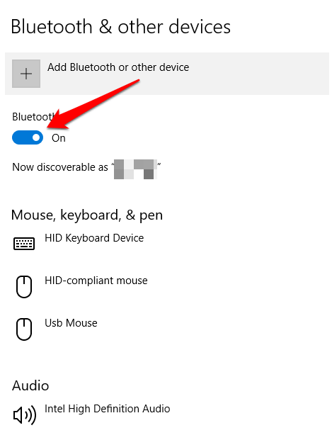 turning on bluetooth windows 10 button missing