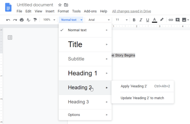 How a Google Docs Table Of Contents Works