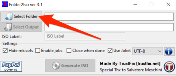 create iso from folder window 10