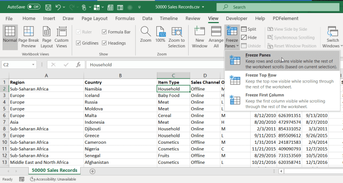 freeze rows in excel 2011 for mac