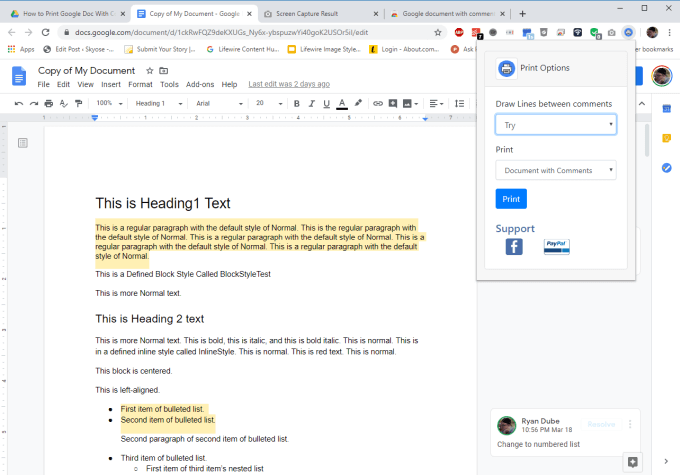 download google doc with comments pdf