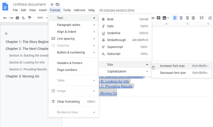 How a Google Docs Table Of Contents Works - 96