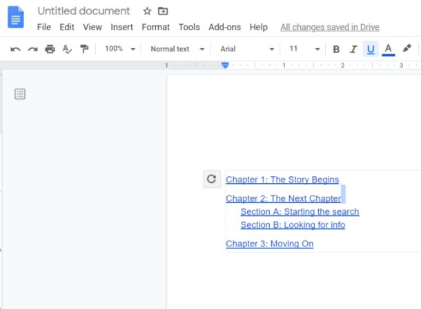 How a Google Docs Table Of Contents Works