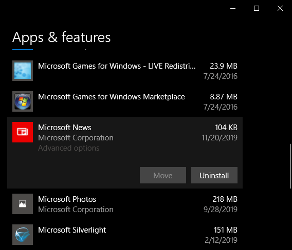 uninstall microsoft store apps