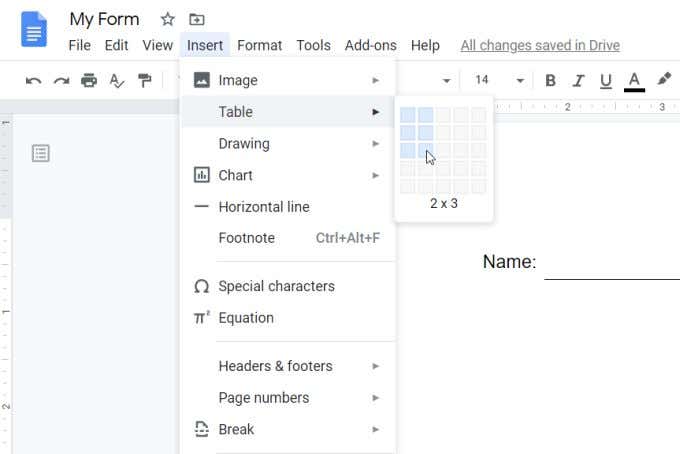 How to Make a Fillable Google Docs Form With Tables image 11
