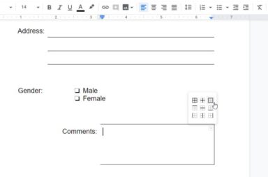 How to Make a Fillable Google Docs Form With Tables