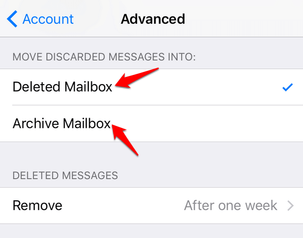 Will Deleting an Email on the iPhone iPad Delete it on the Server  - 22