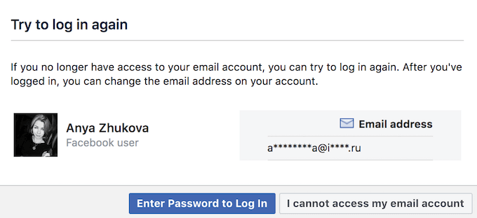 Is facebook my reset trying someone password to security